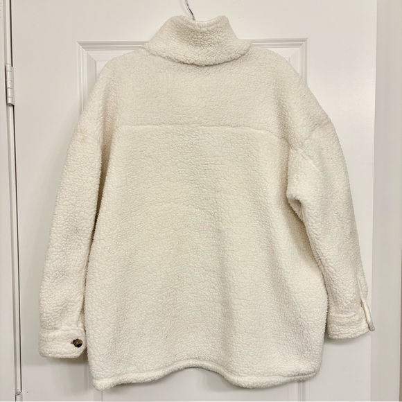Aerie Dream Sherpa Shacket • White • Size L • Cozy Oversized Jacket - Picture 8 of 8